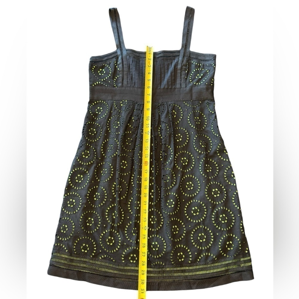 Cynthia Steefe Sun Dress Black Cotton Eyelet Green Lining Womens Size 10 - Picture 9 of 11